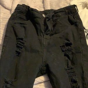 black ripped jeans